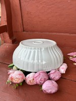 Pogácsástál Gyönyörű Zsolnay Fehér porcelán  pogácsás tál pörköltes levesestál nosztalgia darab