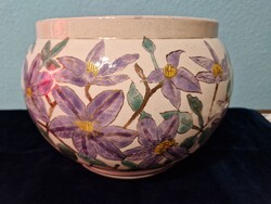 Francia porcelánfajansz kaspó ritkaság ( Sarreguemines )