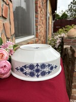 23 cm Gyönyörű  Henneberg Német kék virágos porcelán pogácsástál tál pörköltes levesestál nosztalgia