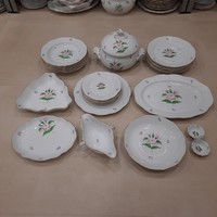 6 személyes Herendi Map virágmintás porcelán étkészlet. 26 db.