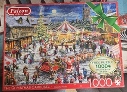 ÚJ JUMBO Falcon de luxe Karácsonyi Körhinta 2x1000 db Puzzle