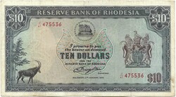 10 dollár dollars 1979.01.02.  Vj. Zimbabwe madár Rhodézia Rhodesia Ritka. 1.