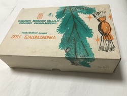 Retro, régi szaloncukros doboz 1985-ből  Zselé szaloncukorka