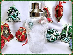Fátyolüveg testű art deco koktél shaker különlegesség