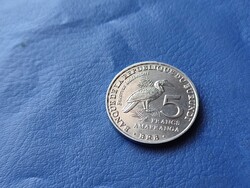BURUNDI 5 FRANK / FRANC AMAFRANGA 2014 DÉLI SZARVCSŐRŰ MADÁR! UNC!