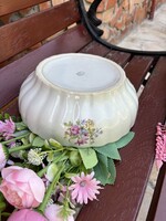 Bulgár Gyönyörű vastag nehéz tàl virágos porcelán pogácsástál tál pörköltes levesestál nosztalgia