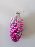 Antik üveg karácsonyfa díszek,pink toboz