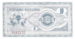 10 dénár 1992 Macedónia 1.