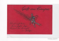 TK:263 Antik Krampuszos üdvözlő képeslap (posta tiszta)