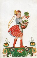 Képeslap: Népviselet, gyerekek. (Bernáth)