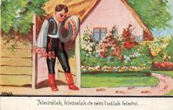 Képeslap: Népviselet. Bernáth.