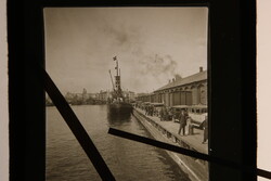 1 db üvegdia "magic lantern" Tallin kikötő 1900as évek eleje