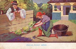 Képeslap: Népviselet. Bernáth.