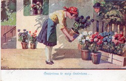 Képeslap: Népviselet. Bernáth.