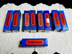11 db régi Tungsram elektroncső: PL500, PL504, PCF 82, PCL 84, PCL 85, PCF 201