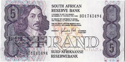 5 rand 1989-90 Dél Afrika South African signo 6. Alfa-numerikus sorszám 1.