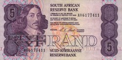 5 rand 1990-94 Dél Afrika South African signo 7. Alfa-numerikus sorszám 1.