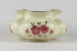 1U076 Vajszínű gerezdes Zsolnay porcelán váza