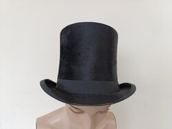 Antique Cylinder Hat Costume Theater Prop 57.5 size old paper box 139 1167