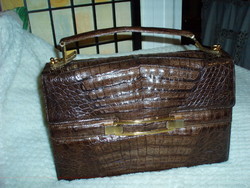 Vintage nagyméretű. valódi krokodilbőr kézitáska