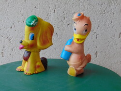 Retro sípoló gumikutya és gumikacsa
