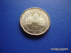 AUSZTRIA 20 EURO CENT 2020 BELVEDERE! UNC! RITKA!