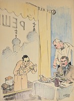 Ligeti Miklós karikatúra / grafika -1957