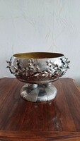 Serving Tray Hollóházi Wrought Iron Masterpiece Centerpiece with Acorn Decoration from 1956 in Art Deco Retro Style