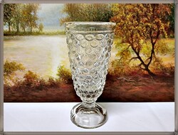 Antique Bumpy-Edge Footed Glass Cup Vase