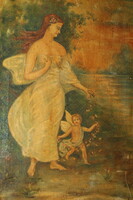 Antik szignált festmény 980