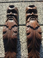 Antik Caryatid  faragott bútor dísz gargoyle ördög. 2db. 64,5cm. Alkudható