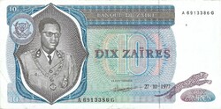 10 zaires 1977 Zaire
