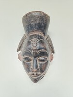 Afrikai maszk patinás fa maszk Punu népcsoport Gabon africká maska D51 543 1210