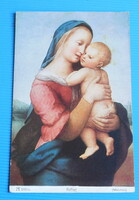 Művészeti képeslap: Raffaello Sanzio: Madonna di tempi festménye /1508/