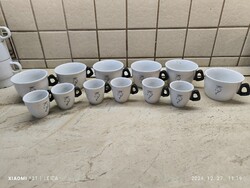 Kávéskészlet eladó! Olasz porcelán kávéskészlet+capuccinos készlet eladó!6+6 db