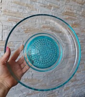 Türkiz vintage Capri vacsoratál, 30 cm.