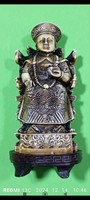 Vintage Kínai császárné gyanta figurája (18 cm),fa alapon 1940 .