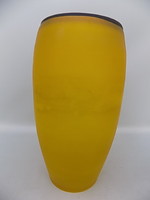 Muránoi maratott átlátszó üveg váza Franco Moretti tervezte 25 cm 1980