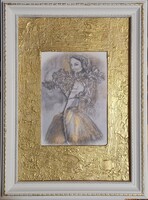 A köd menyasszonya. 35x25cm külső, 17x12cm belső méretű miniatúra. Károlyfi Zsófia Prima díjas műve.