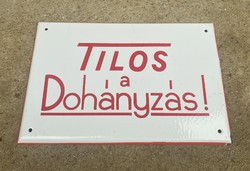 Tilos a dohányzás - zománctábla (zománc tábla)
