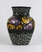 1T850 Régi Art deco rózsás kerámia kisváza