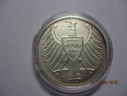 Német 1 Uncia 999/1000 ezüst 5 márka  40.évforduló  1991.