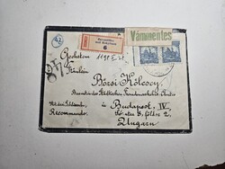 1927-es Vámmentes levél 2x2,50 korun+50 heller bélyeg Csehszlovákia