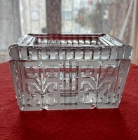 Art deco fedeles üveg kristály doboz