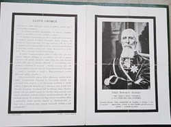 Gyűjtemény papírrégiség iratrégiség Emléklap 1947 Gróf Apponyi Albert hamvainak beszentelési évf-ra