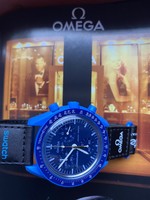 Swatch x Omega kék-karóra