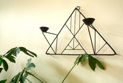 70es 80as évek festett fém fali gyertyatartó geometrikus minimalista vintage retro falidísz