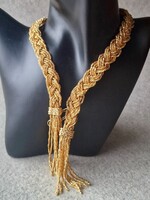 Gold tone braid style necklace