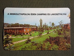 Kártyanaptár,Borsod tourist,Miskolctapolca Éden camping,kemping lakosztály,1981,  (8)