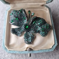 Huge Forest fairy green butterfly brooch.